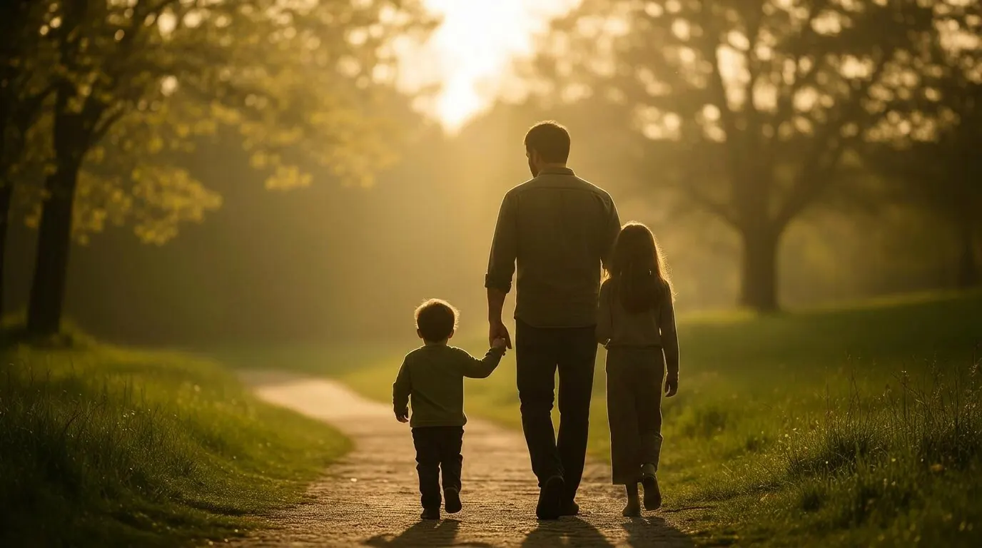 Vater hält sein Kind im Arm – Symbol für vätersensible Arbeit