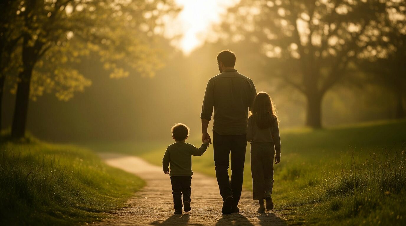 Vater hält sein Kind im Arm – Symbol für vätersensible Arbeit